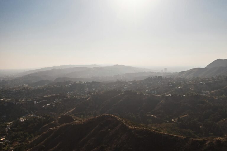 aeriel view of the san gabriel valley mountains covered in fog