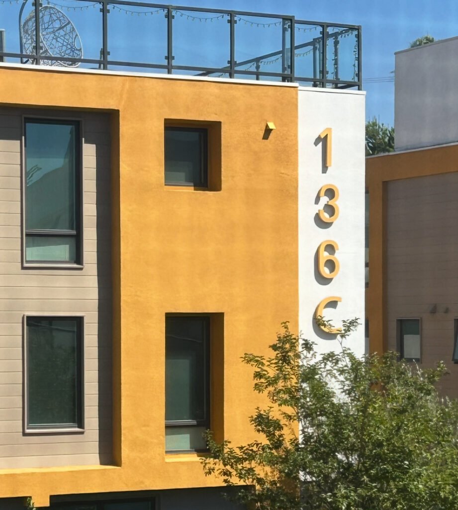 exterior of modern townhomes in North San Gabriel